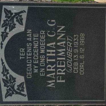 FREIMANN Martha C.G. nee JOUBERT 1933-1968