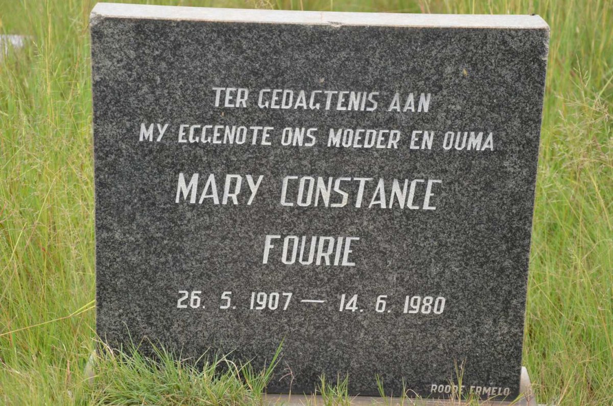 FOURIE Mary Constance 1907-1980