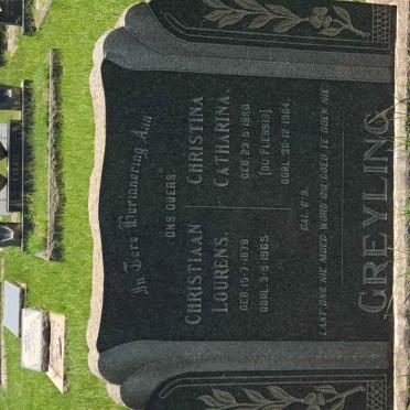GREYLING Christiaan Lourens 1878-1965 &amp; Christina Catharina DU PLESSIS 1880-1964