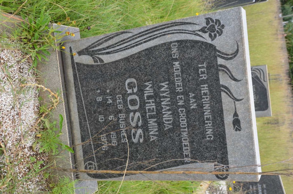 GOSS Wynanda Wilhelmina nee BUSKES 1916-1976