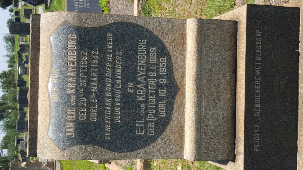 KRAAYENBURG Jan H.H., van 1862-1932 &amp; E.H. POTGIETER 1869-1958