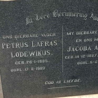 KUNZ Petrus Lafras Lodewikus 1885-1983 &amp; Jacoba Adriana DE LANGE 1887-1966