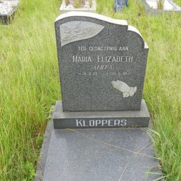 KLOPPERS Maria Elizabeth 1921-1981