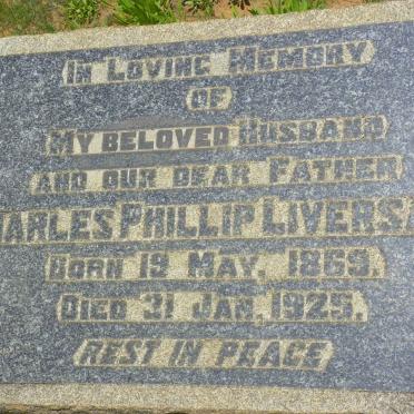 LIVERSAGE Charles Phillip 1869-1925