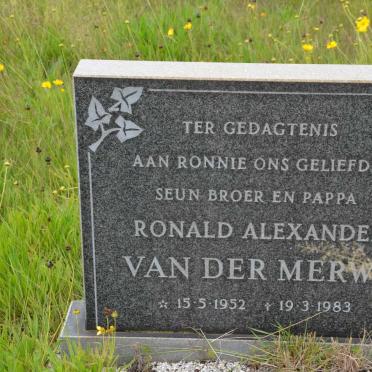 MERWE Ronald Alexander, van der 1952-1983