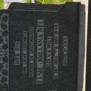 NEL Elsie Johanna nee V.D. WALT 1885-1949