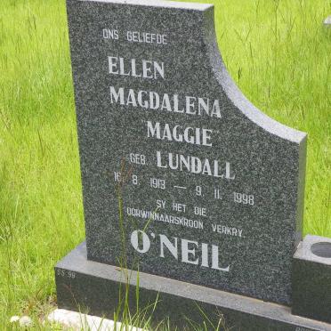 O'NEIL Ellen Magdalena nee LUNDALL 1913-1998