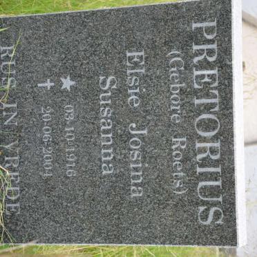 PRETORIUS Elsie Josina Susanna nee ROETS 1916-2004