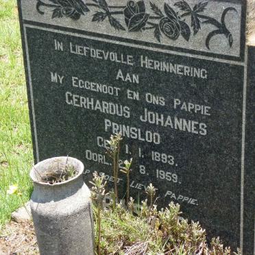 PRINSLOO Gerhardus Johannes 1893-1959