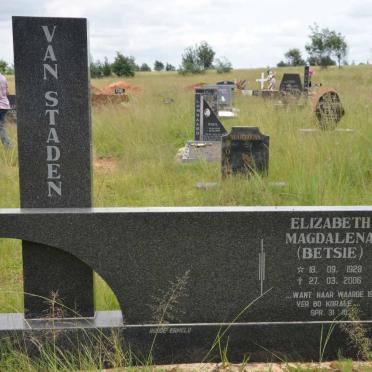 STADEN Elizabeth Magdalena, van 1928-2006