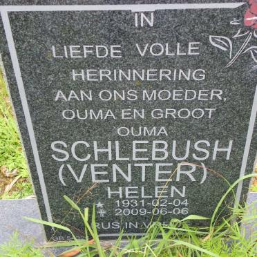 SCHLEBUSH Helen nee VENTER 1931-2009