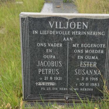VILJOEN Jacobus Petrus 1921-1994 &amp; Ester Susanna 1916-1983