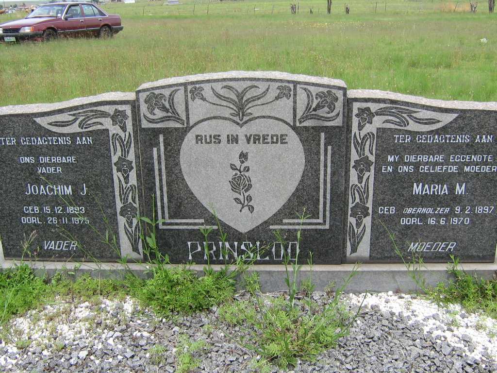 PRINSLOO Joachim J. 1893-1975 &amp; Maria M. OBERHOLZER 1897-1970