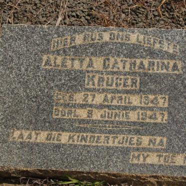 KRUGER Aletta Catharina 1947-1947