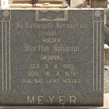 MEYER Martha Johanna nee MUNNIK 1880-1970