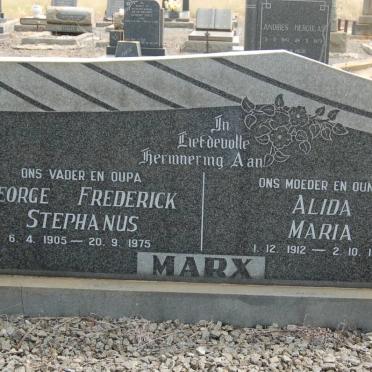 MARX George Frederick Stephanus 1905-1975 &amp; Alida Maria 1912-1965