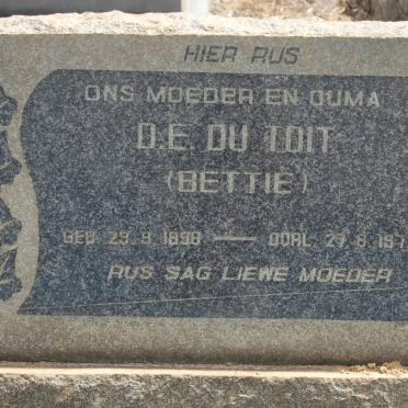 TOIT D.E., du 1898-1972