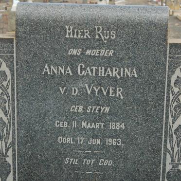 VYVER Anna Catharina, van der nee STEYN 1884-1963