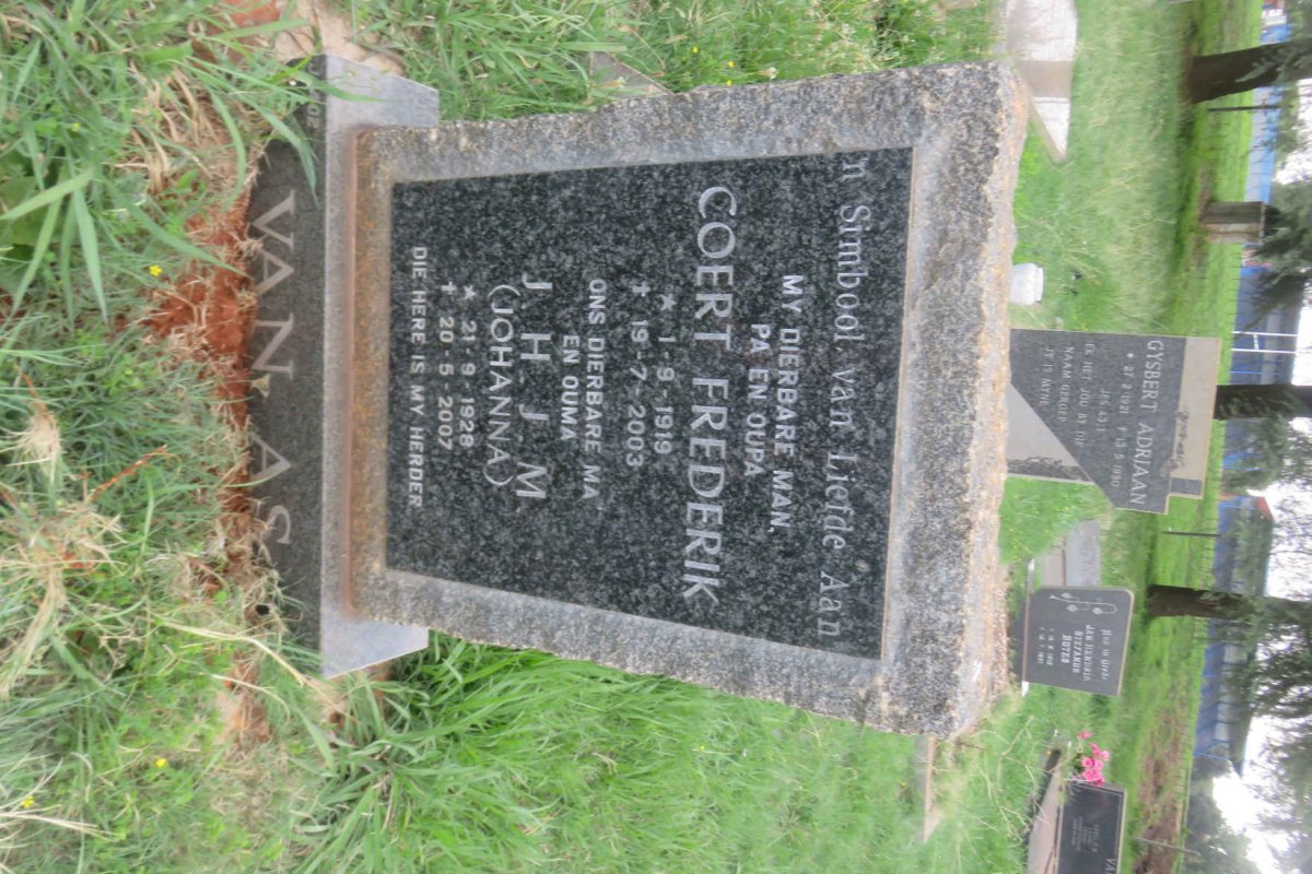 AS Coert Frederik, van 1919-2003 &amp; Johanna J.H.J.M. 1928-2007
