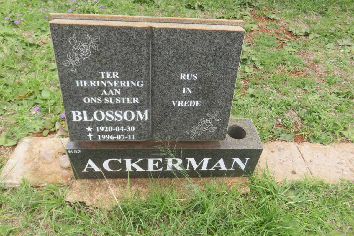 ACKERMAN Blossom 1920-1996