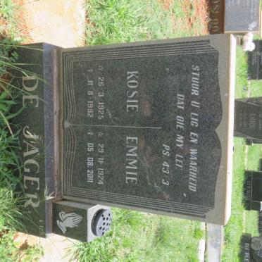 JAGER Kosie, de 1925-1992 &amp; Emmie 1924-2011