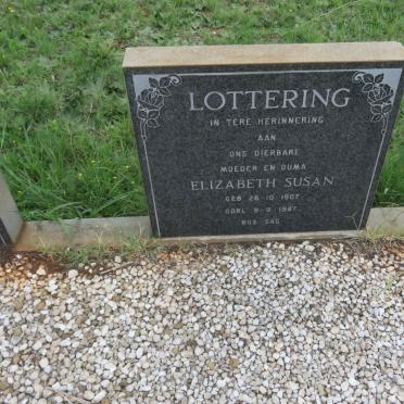 LOTTERING Elizabeth Susan 1907-1987