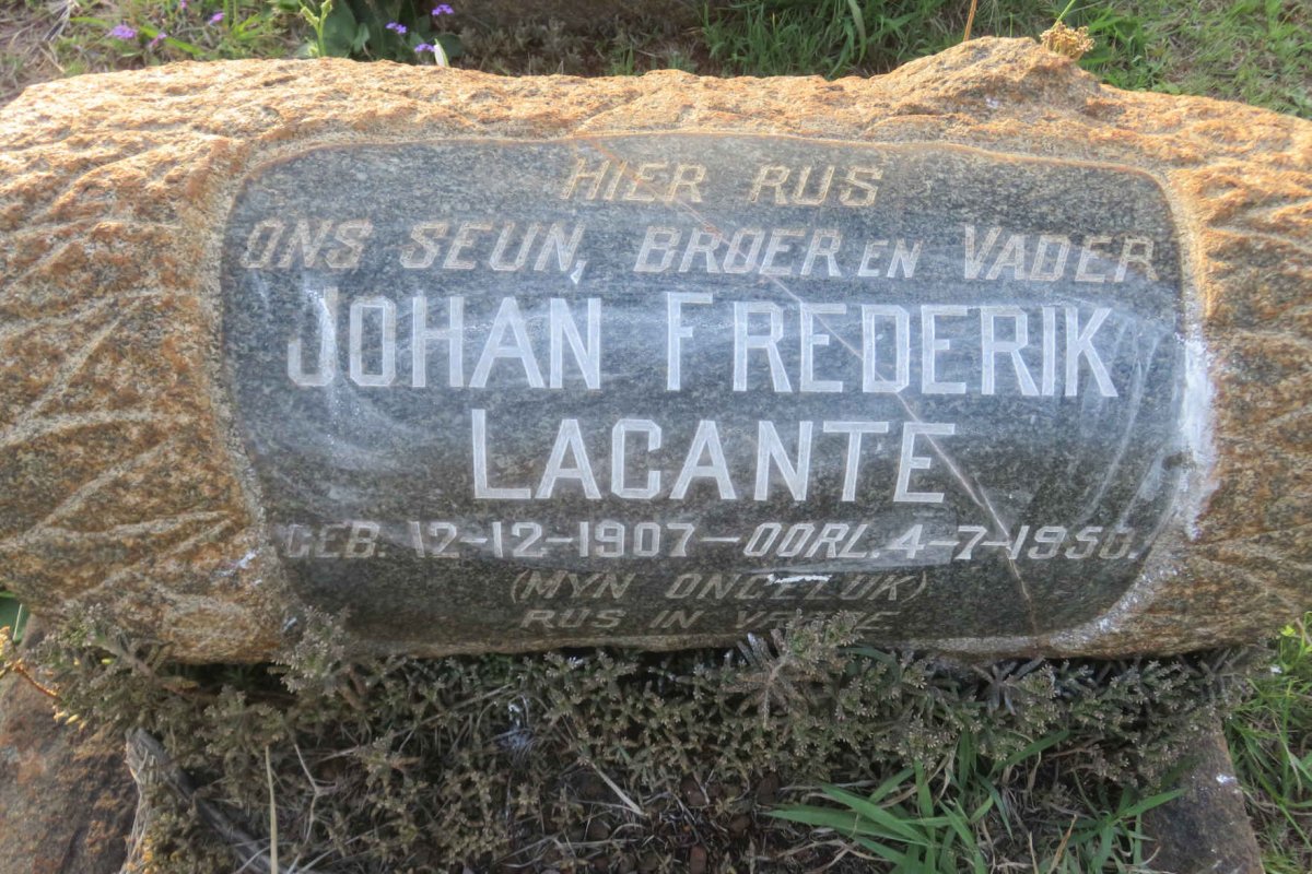 LACANTE Johan Frederik 1907-1950