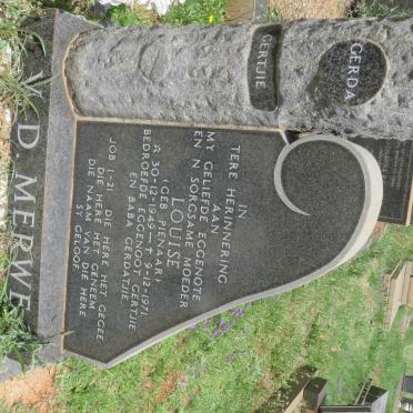 MERWE Louise, v.d. nee PIENAAR 1949-1971