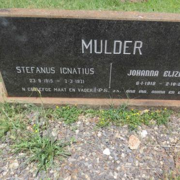 MULDER Stefanus Ignatius 1915-1971 &amp; Johanna Elizabeth 1918-2011