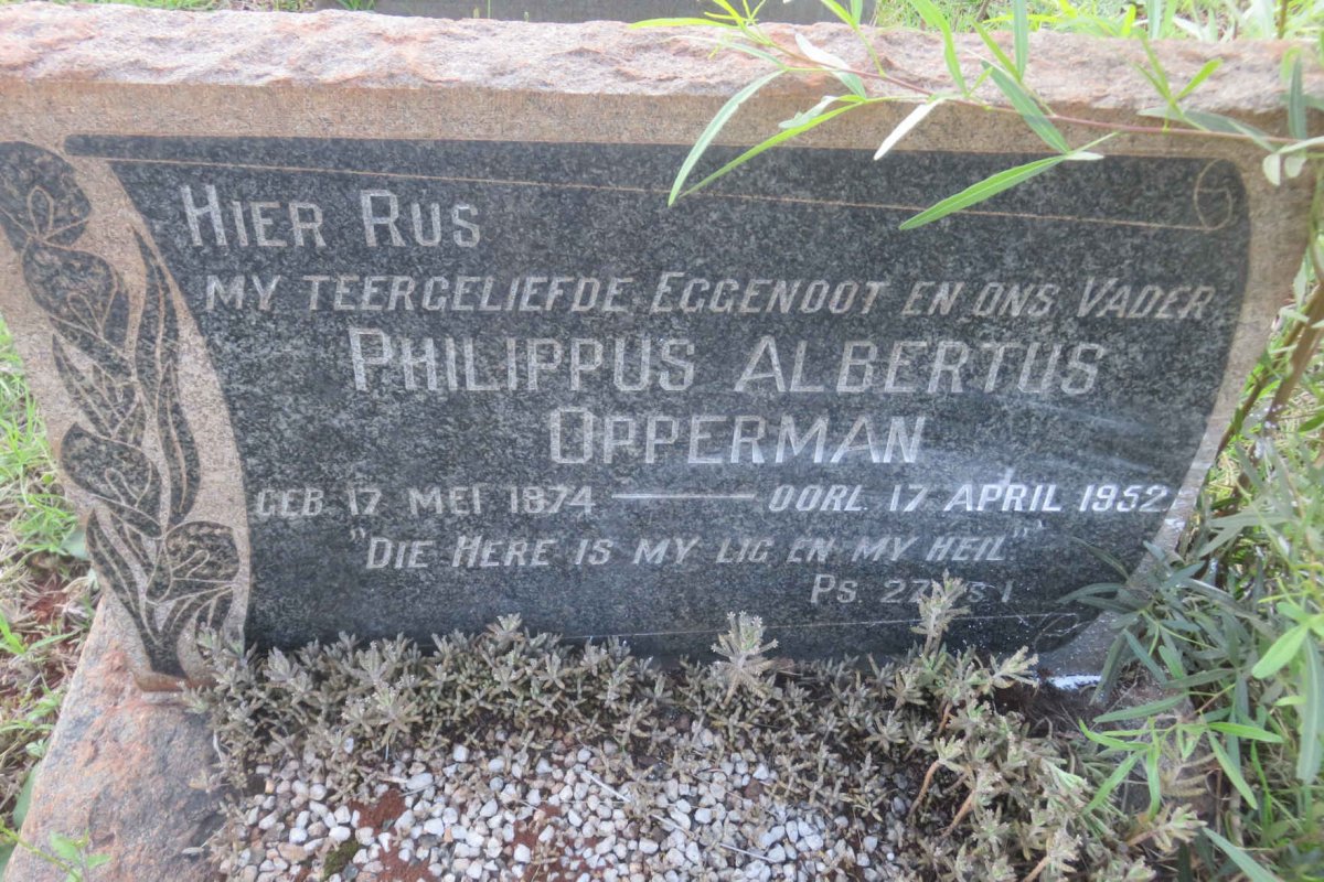 OPPERMAN Philippus Albertus 1874-1952