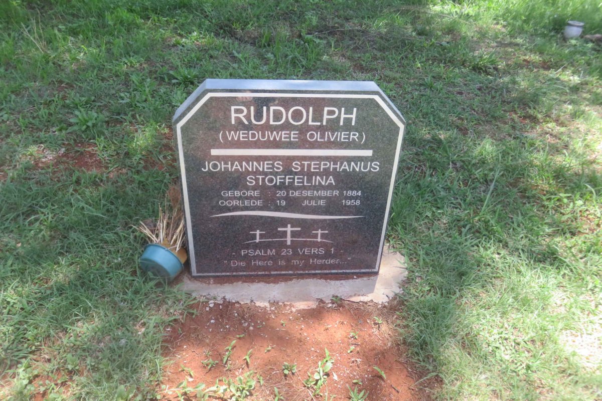 RUDOLPH Johannes Stephanus Stoffelina voorheen OLIVIER nee RUDOLF 1884-1958