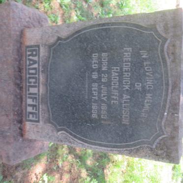 RADCLIFFE Frederick Allison 1853-1936