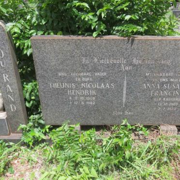 RAND Theunis Nicolaas Hendrik, du 1909-1982 &amp; Anna Susanna Francina KRUGER 1909-1973