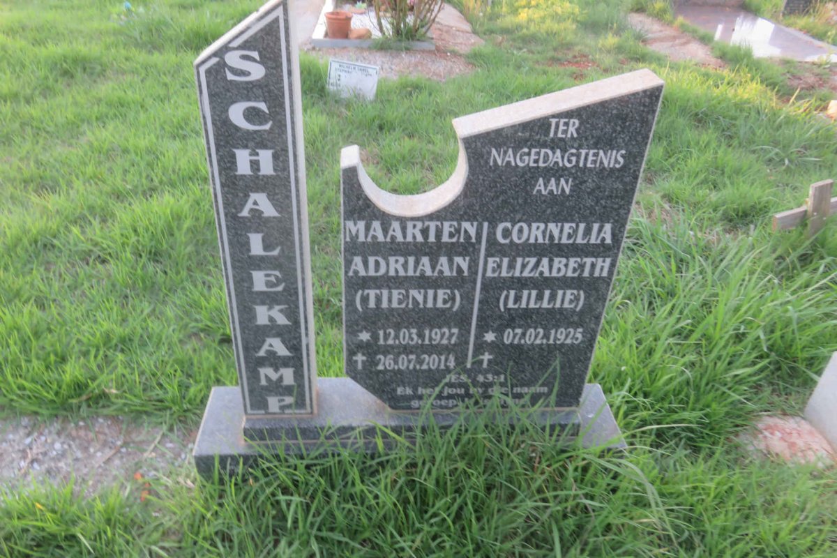 SCHALEKAMP Maarten Adriaan 1927-2014 &amp; Cornelia Elizabeth 1925-