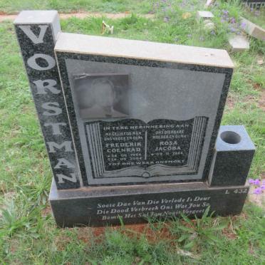 VORSTMAN Frederik Coenrad 1944-2004 &amp; Rosa Jacoba 1944-