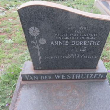 WESTHUIZEN Annie Dorrithe, van der 1926-1985