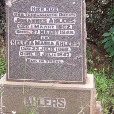 AHLERS Johannes 1862-1949 &amp; Helena Maria 1868-1947