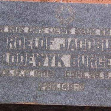 BURGER Roelof Jacobus Lodewyk 1909-1935