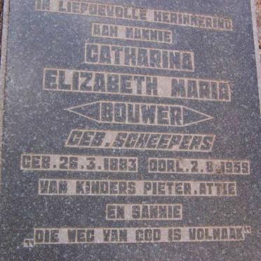 BOUWER Catharina Elizabeth Maria nee SCHEEPERS 1883-1959