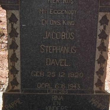 DAVEL Jacobus Stephanus 1920-1943