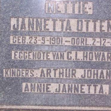 HOWARD Janetta nee OTTENS 1901-1936
