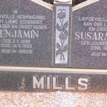 MILLS Benjamin 1892-1963 &amp; Susara Maria JOUBERT 1895-1969