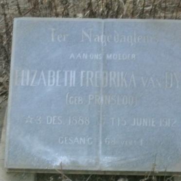 DYK Elizabeth Fredrika, van nee PRINSLOO 1888-1912