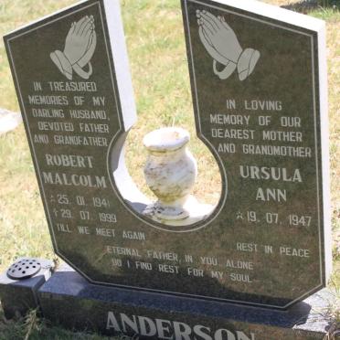 ANDERSON Robert Malcolm 1941-1999 &amp; Ursala Ann 1947-