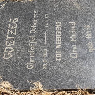 COETZEE Christoffel Johannes 1906-1971 &amp; Elma Mildred BRINK 1912-1998