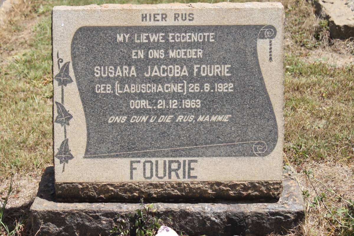 FOURIE Susara Jacoba geb LABUSCHAGNE 1922-1963