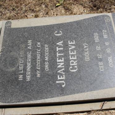 GREEVE Jeanetta C, 1928-1972