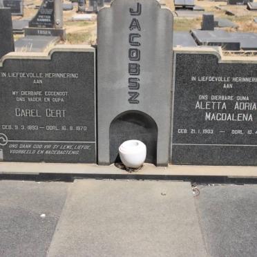 JACOBSZ Carel Gert 1893-1970 &amp; Aletta Adriana Magdalena 1903-1987