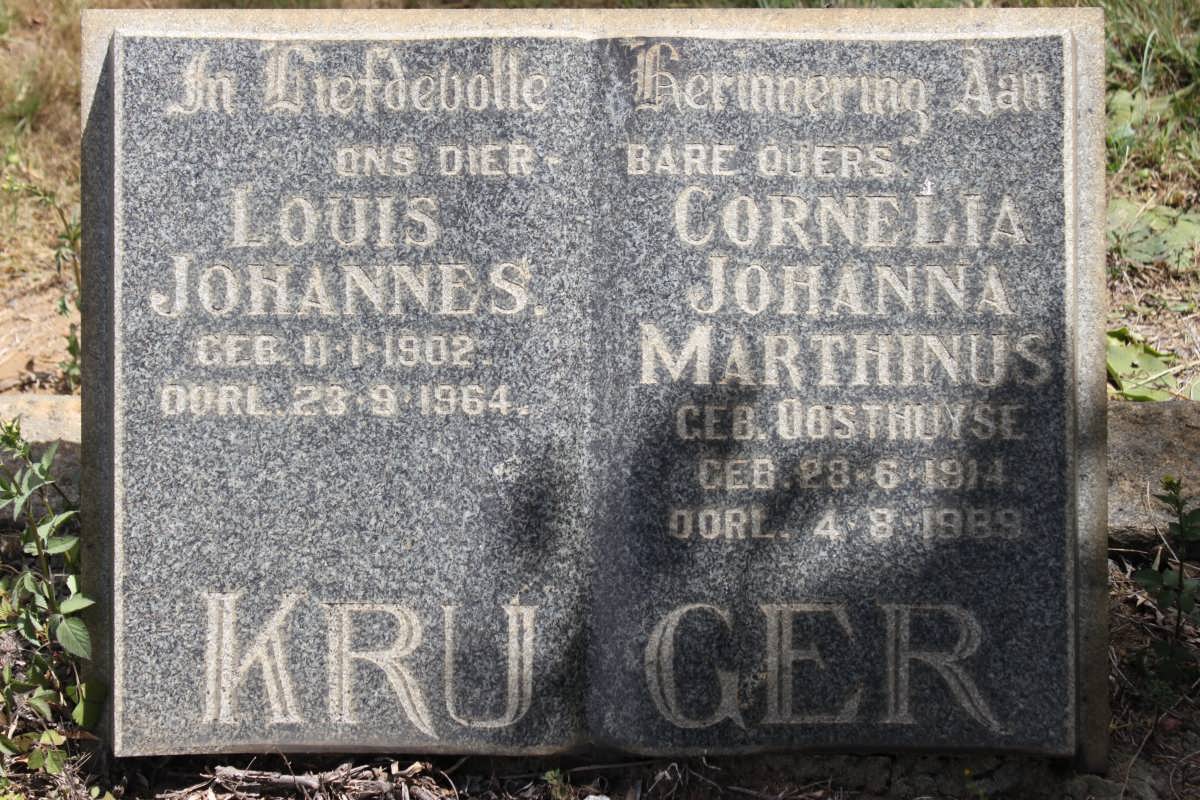 KRUGER Louis Johannes 1902-1964 &amp; Cornelia Johanna Marthinus OOSTHUYSE 1914-1989