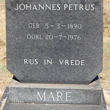 MARE Johannes Petrus 1890-1976